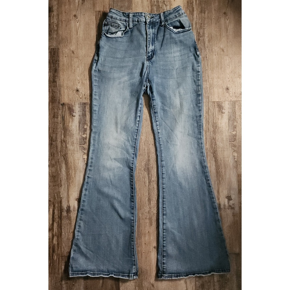 Judy Blue Flare Jeans Women's 9/29 Light Wash High Rise Bell Bottom Stretch